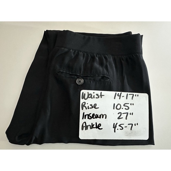 ATM Anthony Thomas Melillo 100% Silk Jogger Pants Sz‎ XS Black $275 Neutral City - Picture 6 of 10